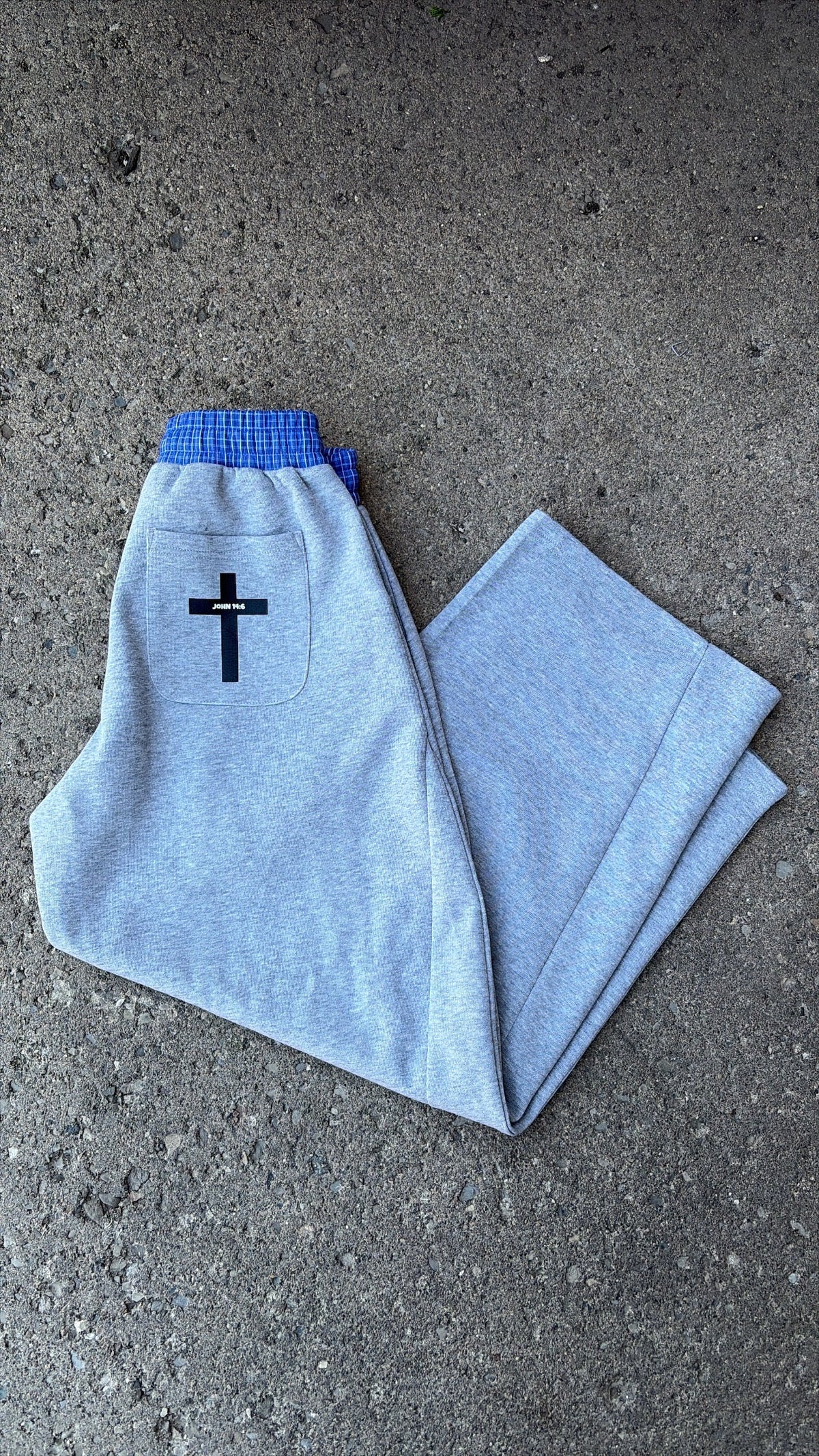 Cross Logo Plaid Sweatpants